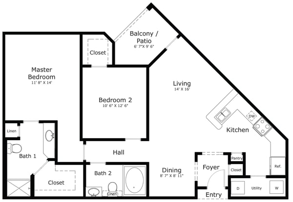 PHKB_IL__2B-2BA_Laurel1038 sq. ft